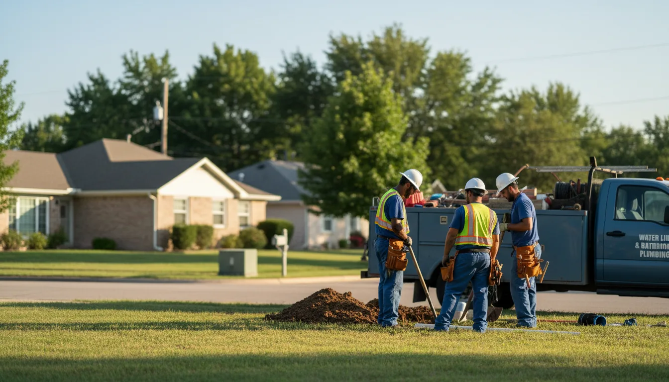 Residential water line and bathroom plumbing service in Bland, MO
